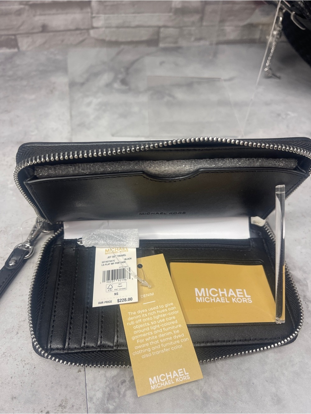 Michael Kors Hamilton Small Black Denim Logo Satchel & Matching Wallet - Picture 11 of 15